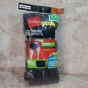 Hanes Black Classic Tagless  Briefs Multi-Pack Size XL